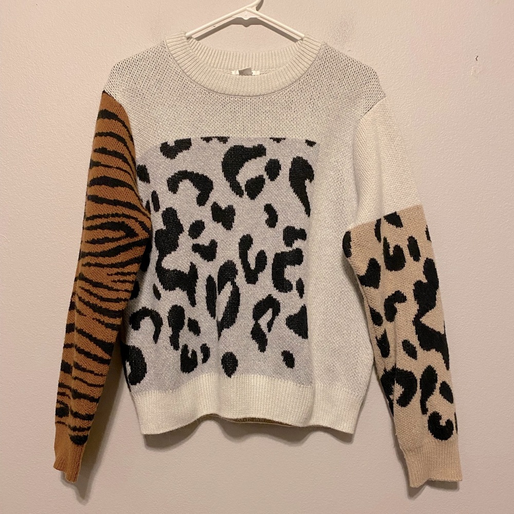 O’Stin Women’s XL Animal Print Sweater Wool Blend